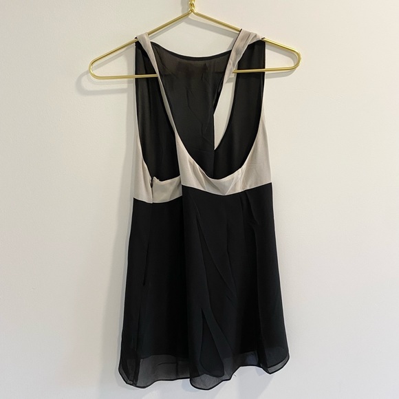 Colorblock Twist Chiffon Racerback Tank - Picture 2 of 4